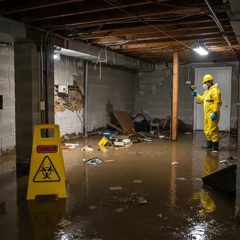 Flooded Basement Electrical Hazard in Dundee, NY Property