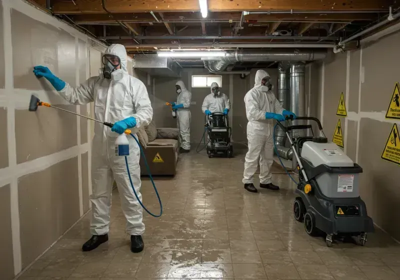 Basement Moisture Removal and Structural Drying process in Dundee, NY